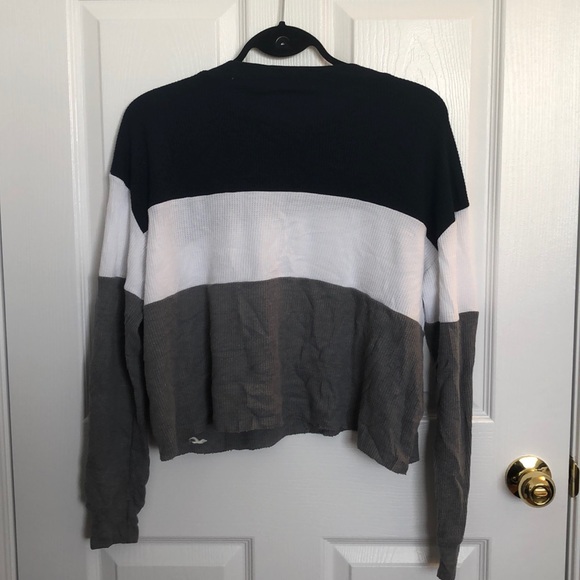 Hollister boyfriend shirt navy, white grey size sm - Picture 2 of 3